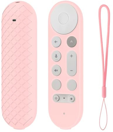 Fiorky Silicone Remote Case Anti-Slip Protective Cover with Lanyard Protective Controller Sleeve Skin TV Remote Control Case for Google TV Streamer 4K Remote