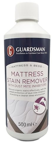 Guardsman Mattress & Bed Stain Remover Spray with Dust Mite Inhibitors 500ml, Extra Strong Mattress Cleaner & Dust Mite Protector Spray Removes Urine and Organic Stains from Spill & Sweat