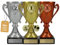 pokal-fabrik.de - Pokale 3er Set mit Gravur Wunschtext in Gold, Silber und Bronze - personalisiertes Geschenk & Sportemblem nach Wahl - 15 cm inkl. Marmorsockel - Geschenk-Trophäe | Pokal Kinder