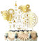 4 Stück Schloss Tortendeko Acryl Aussichtsrad Kuchen Deko Feuerwerk Form Cake Toppers für Feiern zum Geburtstag Frohes Neues Jahr Party Kuchen Dekoration