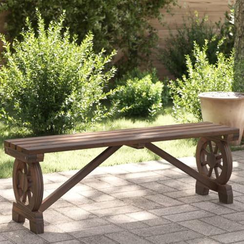 Myheimly Gartenbank 115 cm Massivholz Tanne 115 cm 3032797de Dunkelbraun