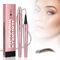 2025 Neu 3D Microblading Augenbrauenstift mit 4 Gabelspitzen Applikator,Augenbrauenstift Wasserfest,Langanhaltenden Magischer Eyebrow Pen Erzeugt Mühelos Natürlich Aussehende Brauen (Dunkelbraun)