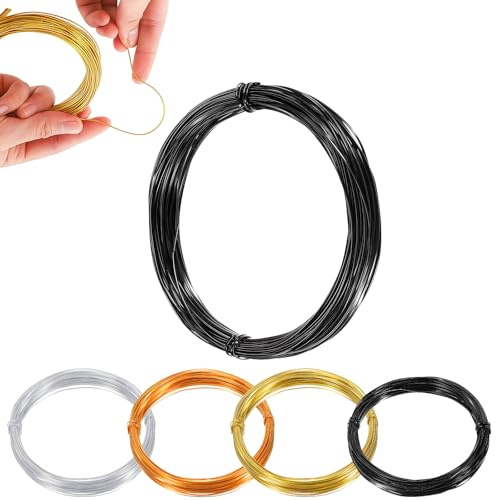 18 Gauge 1mm Aluminum Craft Wire Black,98 Feet Bendable Sculpting Metal Wire,Metal Crafting Wire for Sculpting,Wreath Craft,Floral Making,Jewelry Making,Weaving and Wrapping Black Wires