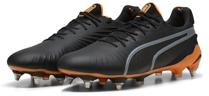 PUMA Mens King .1 SG Soft Ground Football Boots Black/Orange 6 UK