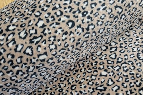 Wellnessfleece Meterware Leo bedruckt - weicher Fleecestoff - kuscheliger Fleece Stoff Leopard, Winterstoff warmes Fell Pullistoff *ab 50cm