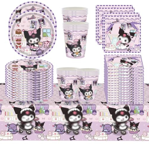 Partygeschirr Set, Gebutstag Deko Partygeschirr Kindergeburtstag Dekoration Wiederverwendung Tischdecke Gebutstag Serviette Teller Tassen Geeignet für 20 Personen (KL1)