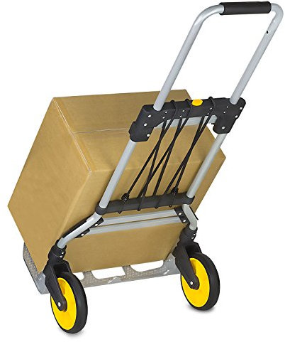 Mount-It! Klappbarer Handwagen/Transportwagen, Hochleistungs Gepäckwagen mit Teleskopgriff und Gummirädern, Kapazität: 120kg