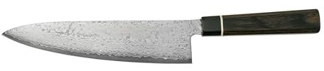 Suncraft VG-10 Black Damascus & Couteau de Cuisine & Damas Couteaux de Chef 20cm & Professionnel Japonais Acier 67 Couches avec Pakkawood Manche