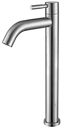 Edelstahl-Kaltwasserhahn, Einhebelmischer für Badezimmer, Waschbecken, WC, Wasserfall-Wasserhahn, 30 cm hoch