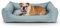 Hyggins Dreamer Pure Hundebett | Bezug abnehmbar und waschbar | Robust und pflegeleicht | Made in EU | in S, M, L, XL | in dunkelgrau, beigegrau, braun-anthrazit und eisblau (XL 117 x 80cm, Eisblau)