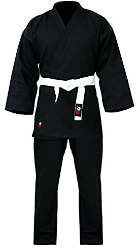G4 Karate Suit GI Aikido Training Adult Student Uniform Set Free Belt Black White