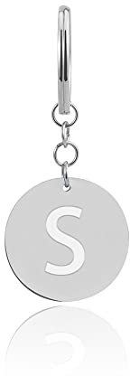 GD GOOD.designs Schlüsselanhänger Buchstabe S mit Einkaufswagenchip - Personalisierter Anhänger mit Gravur - Einkaufswagenchip aus Edelstahl Silber - Valentinstag-Geschenk für Sie und Ihn