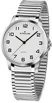 Atrium Damen-Armbanduhr Analog Quarz mit Edelstahl Zugband Flexband Silberfarben A37-50