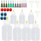 30pcs Needle Tip Glue Bottles Applicator Set, 30ml 50ml 100ml Plastic Squeeze Dropper Bottles with 8 Caps and 12 Blunt Needle Tips for Craft Art Project,Glue Applications,Paint Quilling Craft and Oil.