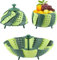 Cesta Vaporera Plegable, 2 Piezas Cesta de Vapor Vegetal,Cesta Vapor Anti-Caliente Cesta Vapor Antideslizantes,Almacenamiento Compacto - Verde