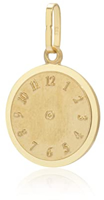 NKlaus Kettenanhänger kleine Geburtsuhr 333 Gelb Gold 12,5mm Taufuhr Kinder Taufschmuck 8658