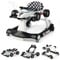 DREAMADE Lauflernhilfe, 4 in 1 Autoförmiger Lauflernwagen mit einstellbarer Geschwindigkeit, Musik & Licht, Babywalker Höhenverstellbar & Klappbar, Gehfrei Baby ab 6 Monate (Weiß)