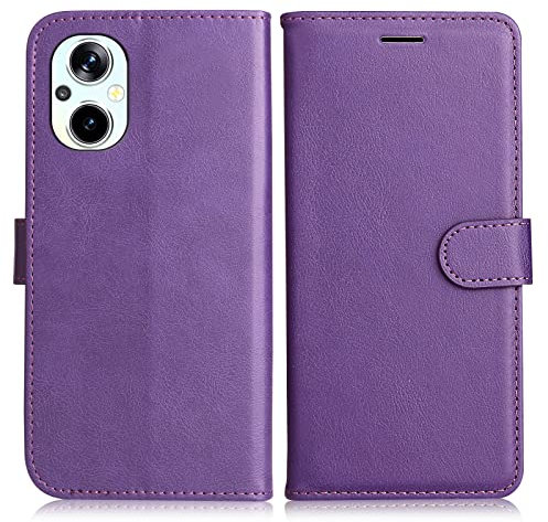 DENDICO Coque pour Oppo Reno 8 Lite 5G / Oppo Reno 7 Lite 5G / Oppo A96 5G, PU en Cuir Coque Portefeuille Étui Housse, Design Classique TPU Coque pour Oppo Reno 8 Lite 5G / Oppo A96 5G, Violet