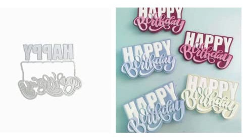 Sredwtk Happy Birthday Stanzschablonen Geburtstag, DIY Cutting Dies Geburtstag Papierbasteln Schablonen für Scrapbooking, Fotoalbum, Karte, Papier Dekoration, Geschenk