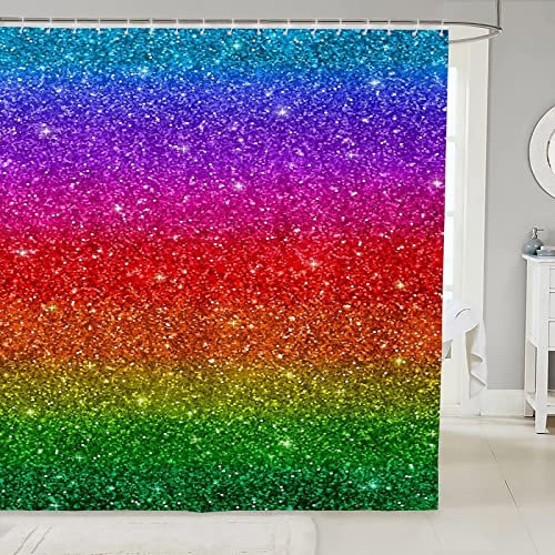 NODATE Duschvorhang 120x200 cm Punktmuster Shower Curtains Irisierend 3D Duschvorhang Antischimmel Punktmuster Wasserdicht Textil Waschbar Duschvorhänge für Badezimmer Badewannen