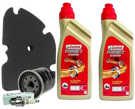 Kit tagliando 5W40 filtro olio aria originale candela compatibile Piaggio Vespa GTS 250 300