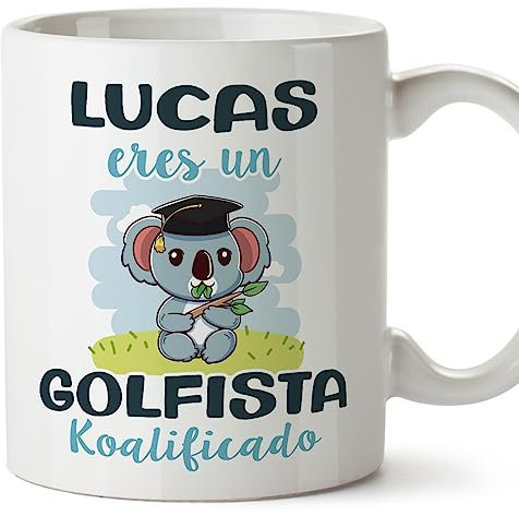Mugffins Tassen Personalisierten für GOLFER Mann - Auf Spanisch - Koalificados Personalizados - 11 oz / 330 ml - Individuell Anpassbar Geschenk Mitarbeiter