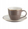 VILLA ITALIA PEPPER Porzellan Tasse mit Untertasse in Graubraun 220 ml - Kaffeetasse mit Unterteller, Cappuccino Tassen, Kaffeetassen, Teetasse, Cappuccino Tassen Mit Untertassen - Tassen porzellan