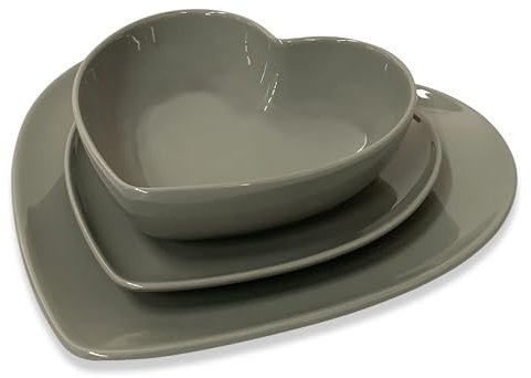 Nuvole di Stoffa Servizio di 18 Piatti a Cuore Ceramica Shabby Chic 6276