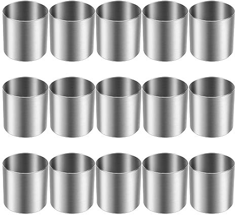Tagtight 15 Stück Klein Tortenring Dessertringe Rostfreier Stahl Mousse Ringe Backring Törtchen Formen Runde Ausstecher Kuchen Form Küche Backen Gebäck Werkzeug für Torte, Fondant, Sushi
