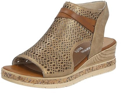 Remonte Sandales à tige pour femme D3075, métallisé 90, 37 EU