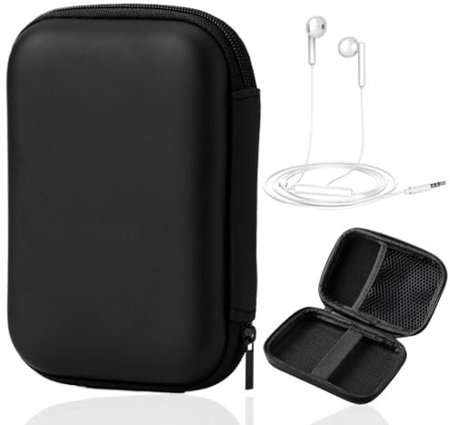 WKRTDY Tragbare HDD-Tasche 2,5 Zoll für externe Festplatten - Robuste und stoßfeste Festplattentasche mit Kabelorganizer - Hardcase klein für HDD - Maße 14x10x4cm - 1 Stück