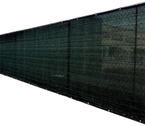 XPLKQXE Fence Privacy Screen, HDPE UV Potected Temporary Fence Panels, Fencing Windscreen Mesh Shade Net Cover For Garden/Wall/Chain Link Fence With Cable Ties (Color : Dark green, Size : 1.8x10m/7