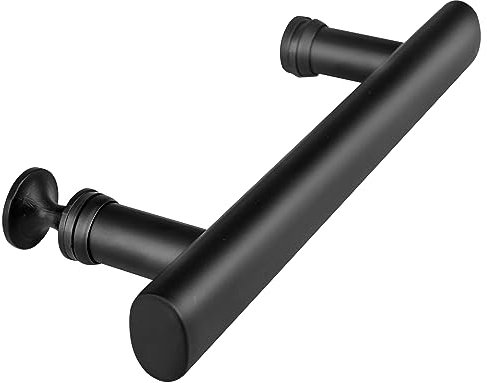 Cokritsm Shower Door Handle 130mm Black Slidng Door Handles with Inner Doorknobs, Stainless Steel Door Pull Handles for Shower Glass Round Door Handles