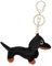 YOCDNOV 1 Stück Welpen-Schlüsselanhänger - Schlüsselanhänger Hund Dackel aus Leder Glücksbringer Sausage，Dog Keychain Geschenke für Lieblingsmensch Frauen Männer（Schwarz）