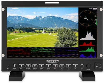 SEETEC P133 PRO Kamera Field Monitor 13.3 Zoll 1000Nit Podcast Broadcast Monitor mit 4K 60Hz HDMI2.0 3G-SDI HDMI Input Output 3DLUT HDR Waveform Tally 3 Farbindikator