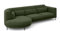 MEBLINI Ecksofa mit Kissen und Metallbeinen - Abgerundetes Sofa - Couch L-Form - Eckcouch - Wohnlandschaft - Bobby - 319x159x89cm Links - Grün Samt