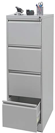 Mendler Hängeregisterschrank HWC-H16AM 134x46x62cm Format Legal + A4 - grau | Aktenschrank, Büroschrank, Stahlschrank, abschließbar