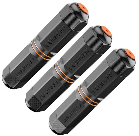 VCELINK Coupleur RJ45 étanche, Coupleur Ethernet Femelle à Femelle Blindé, Rallonge de Câble Réseau IP67 Pour l’extérieur, 3 pièces