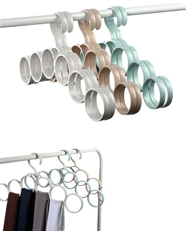 Scarf Organizer,Scarf Hangers for Closet,Scarf Ring Hangers Smooth Round Holder, Space Saving Plastic Scarf Hangers Towel Holders Closet Organizer for Scarves, Ties, Shawls, Belts (1pcs Random Color)