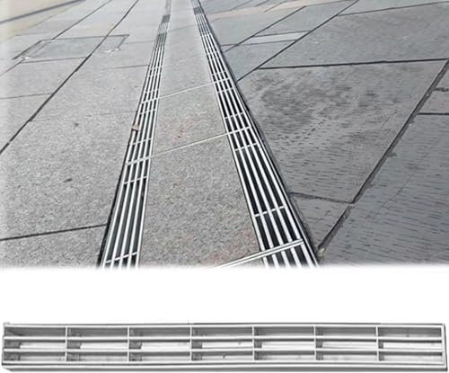 Griglia in acciaio inox per cortile, piastra di drenaggio fognario rimovibile con telaio, 2 4 8 10 12 14 16 17 20 22 24 pollici di larghezza griglia di drenaggio per pozzetto di acqua piovana (100x30x