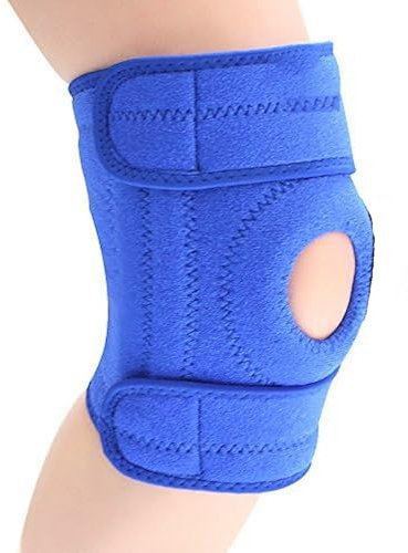 GUTEINTE Montaggio Elasticizzato Ginocchiera Supporto Guscio Protettivo, Ginocchiera Regolabile Protector Traspirante Aperto Patella Ginocchio Per Sollievo Dal Dolore (1, Blu, Taglia unica)
