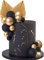 Boule Decoration Gateau Anniversaire 22 Pièces Deco Gateau Anniversaire Décoration Gâteau Feuille de Palmier Or Topper Gateau Noir Doré Fêtes d'anniversaire, Mariages, Baby Showers