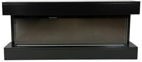 Tempo Style - Elektrokamin ALARO PLUS | Wandkamin zum Einbauen | Umluftofen 750 W/1500 W, geringer Stromverbrauch, mit Fernbedienung, Timer, Dekoration von Baumstämmen und Kristallen (Schwarz, 128 cm)