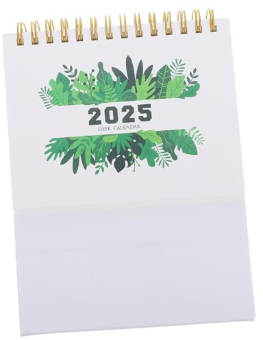 HOODANCOS Moderner Mini-schreibtischkalender Stehend Mit Grünem Pflanzen-design Kompakter Jahresplaner Für Büro Und Zuhause Dekoratives Tisch-accessoire Für Langfristige Terminorganisation