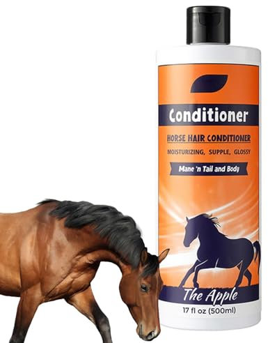 Horse Shampoo, Mähne und Heck Conditioner | Deep Nourishing Tail and Mane Shampoo 500ml Conditioner - Duschbadlösung, Pferdepflegezubehör, Glanz, Entwirrung, Schmutz und Staub abtauchen, den Bruch red