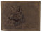 GREEN DEED - Geldbörse Herren - Portmonee aus Leder, Braun - Motiv Fuchs - 12 x 9 x 3 cm - mit Kreditkartenfächern, Mesh-Fach - RFID-Schutz - Geschenkidee - Geldbeutel für Jäger