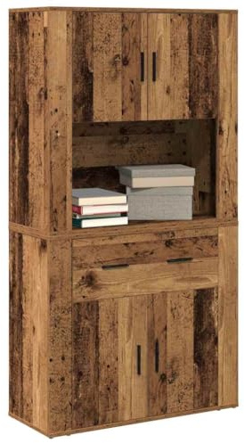 vidaXL Hochschrank Alte Holz 80x33x150 cm Ingeniuerholz