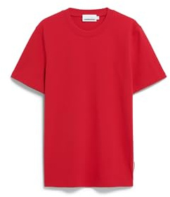 ARMEDANGELS Herren Heavyweight T-Shirt aus recyceltem Baumwoll Mix MAARKOS Relaxed Fit Scarlet Red M