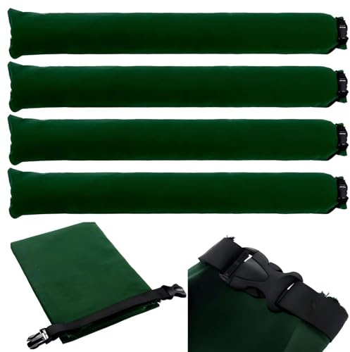 Maasechs 4 Pcs 4'× 7'' Long Sand Bags for Flooding Canvas Flood Prevention Sandbags Tube with Insert Buckle Reusable Flood Rain Wind Barrier Tube for Door Window Control Water Basement Garage Floor