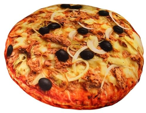 KUKUShining Pizza Plüsch Kissen, Weiches Kuscheltier Kopfkissen Gefülltes Dekokissen In Pizzaform Realistisches Plüschtier Spielzeug Für Heimdekoration(Veg,40cm/15.7in)
